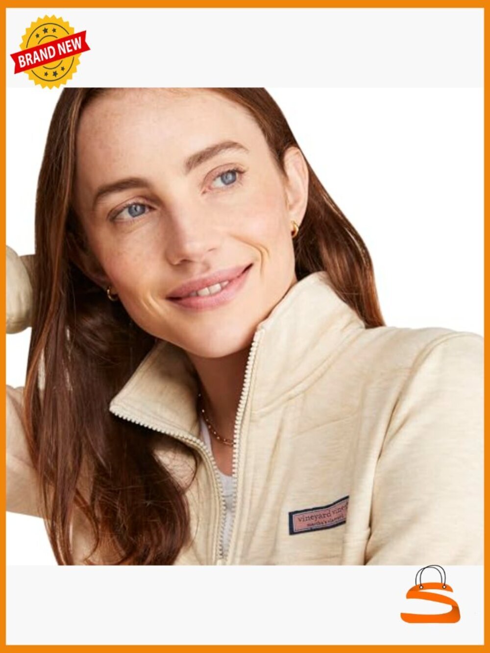 Relaxed Fit Quarter-Zip Pullover Sweatshirt with Kangaroo Pocket - Picture 3 of 6